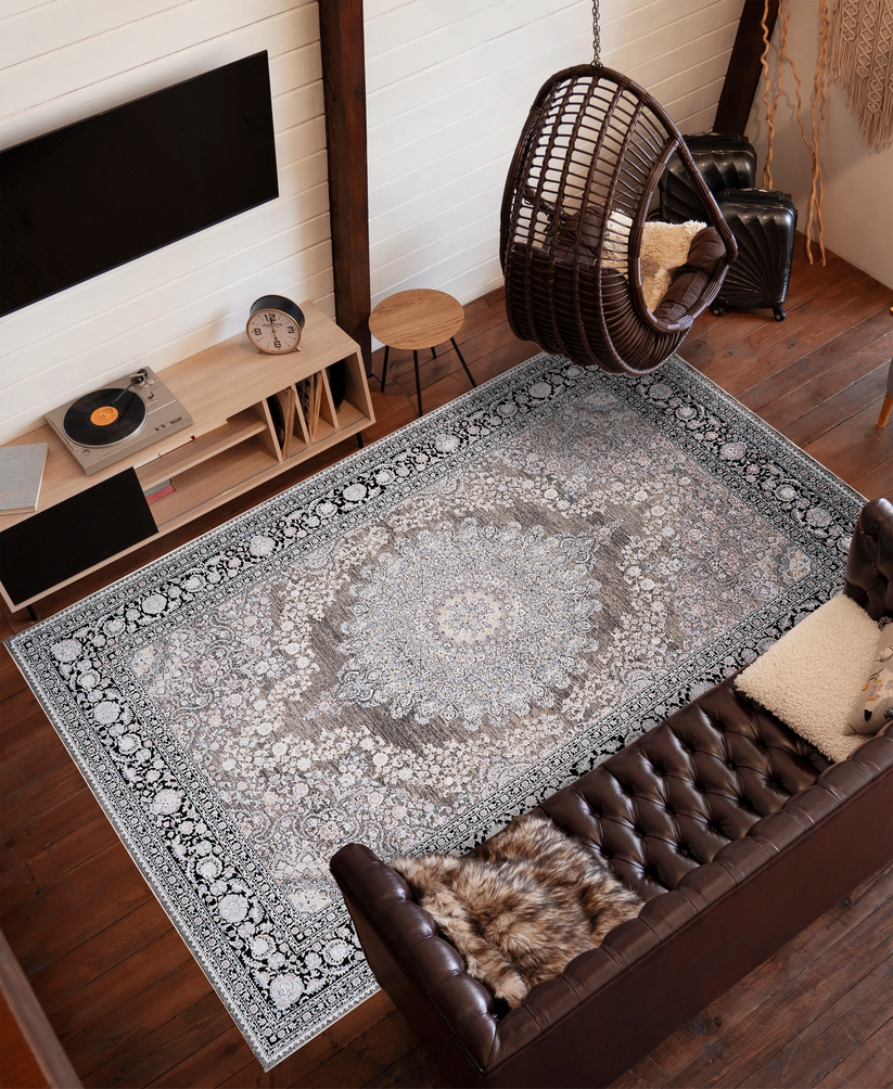Dolce Vita Halı El-Hamra 8453 Charcoal Modern Salon Halısı (9587108708645)